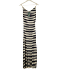 HOLLAND COOPER Cindy Crochet Maxi Dress Ecru & Navy Blue Stripe UK S