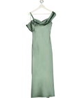 QUIZ Green Satin Cowl Meck Maxi Slip Dress UK 6