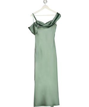 QUIZ Green Satin Cowl Meck Maxi Slip Dress UK 6