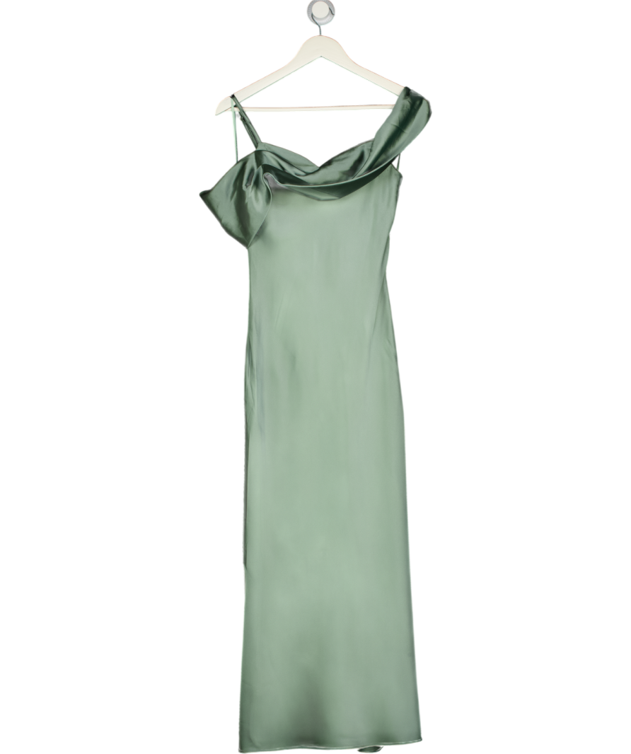 slim fit dress slacks Green Cowl Neck Prom Dress main image 1