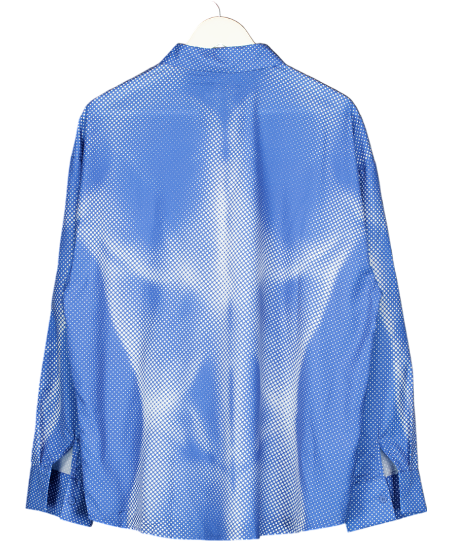 Papa's Lil Monster Blue Polka Printed Oversized Shirt UK L