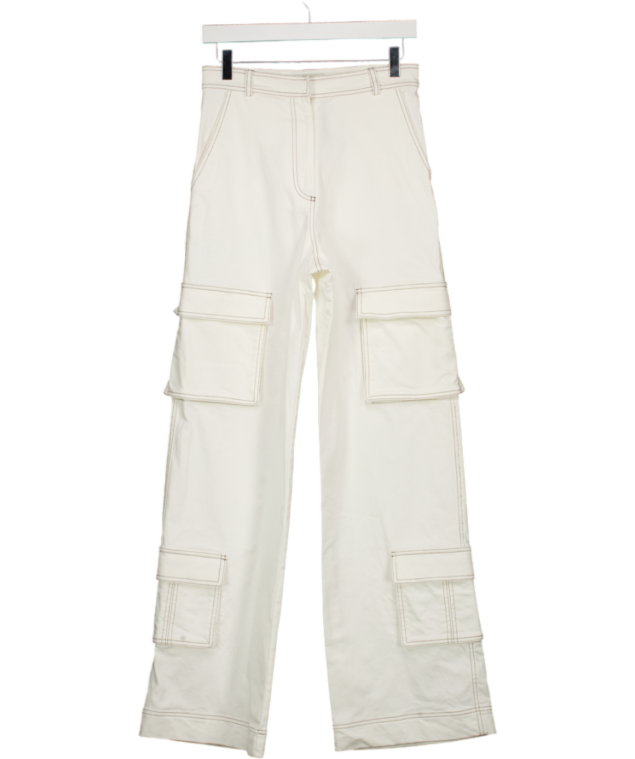 MYBESTFRIEND White Contrast Stitch Carrgo Trousers UK XS