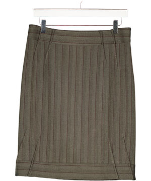 PHILOSOPHY DI ALBERTA FERRETTI Grey Pinstripe Pintuck Detail Mini Skirt UK 12