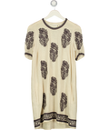Étoile Isabel Marant Beige / Black Daryl Raw Silk Embroidered Dress Fr38 UK 10