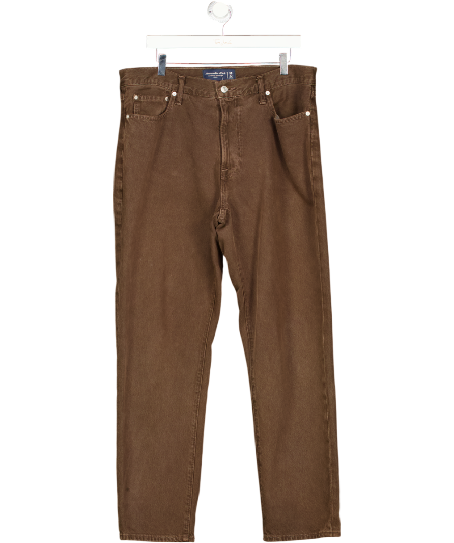 Abercrombie & Fitch Brown Rigid Denim Loose Jean W34
