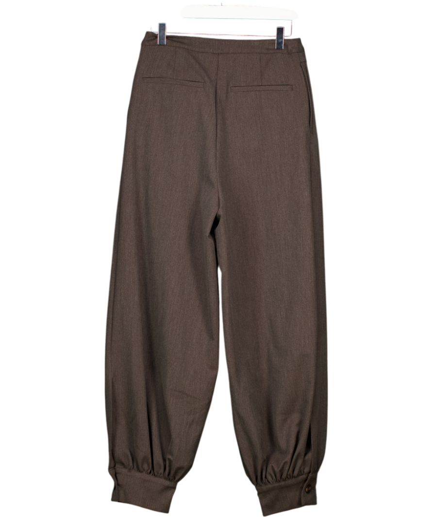 ASOS Tailored Balloon Trouser With Pleat Detail In Brown UK 8