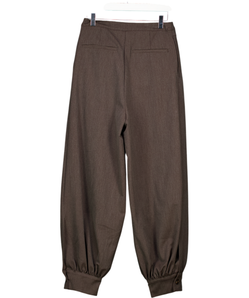 ASOS Tailored Balloon Trouser With Pleat Detail In Brown UK 8