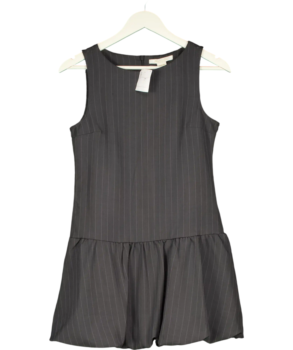 Hearts Los Angeles Grey Pinstripe Bubble Hem Mini Dress UK S
