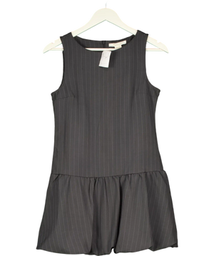 Hearts Los Angeles Grey Pinstripe Bubble Hem Mini Dress UK S