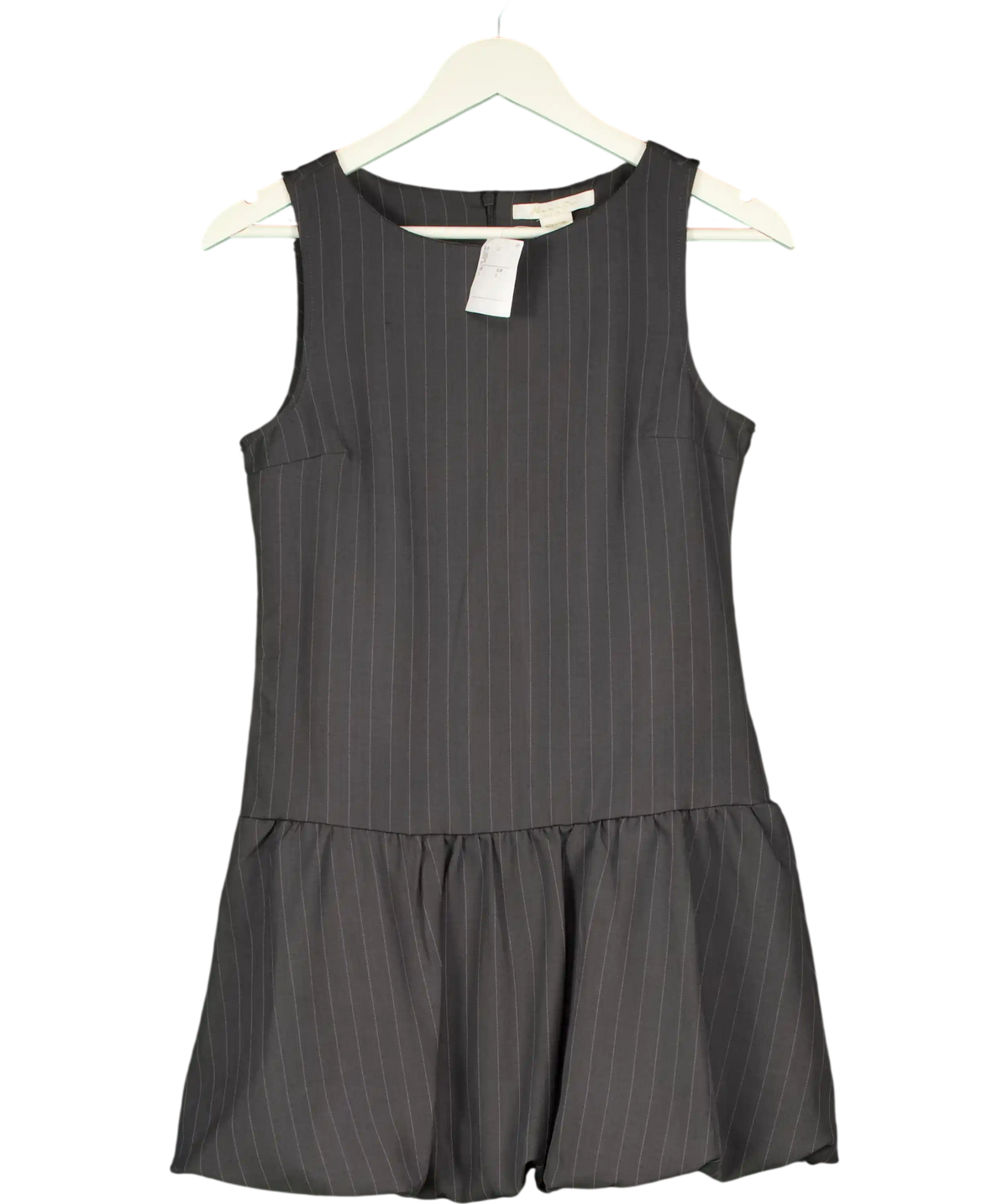 Hearts Los Angeles Grey Pinstripe Bubble Hem Mini Dress UK S