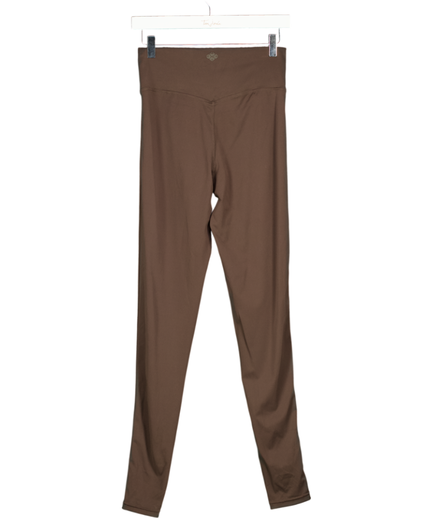THE COUTURE CLUB Brown Sculpting Stretch Crossover Waistband Leggings UK 12