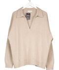 LUCY NAGLE Beige The Cashmere Collar Oversize Sweater In Sandstone One Size