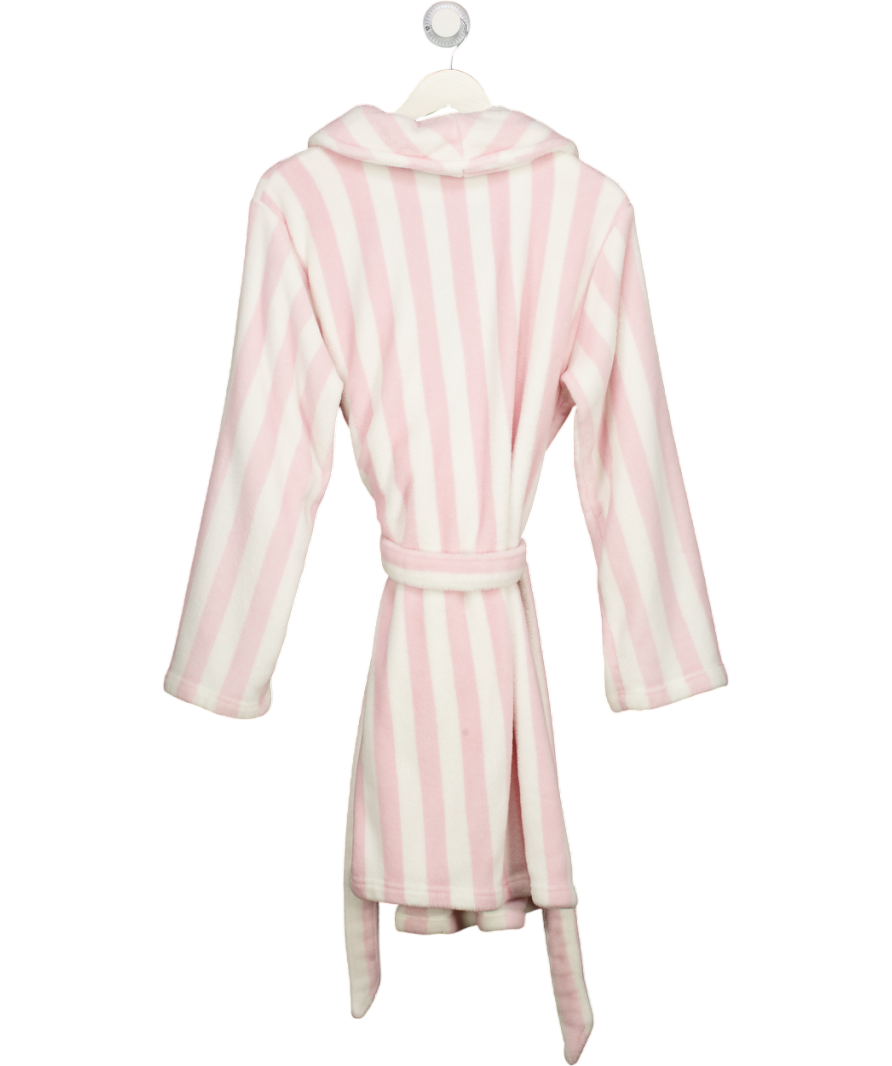 VICTORIA'S SECRET Pretty Blossom Pink Iconic Stripe Fluffy Robe UK M/L