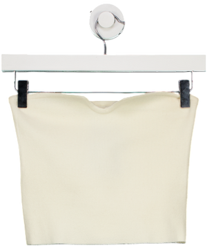 Tempting Cream Knitted Bandeau Top UK S
