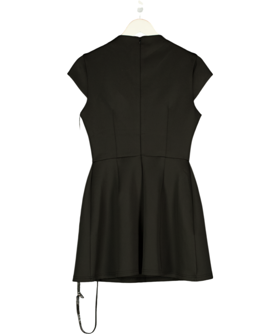 LEAU Black Cote Cap Sleeve Pocket Mini Dress UK M