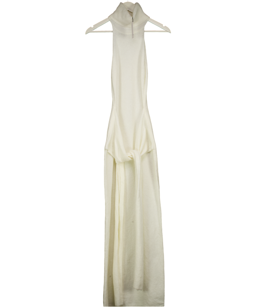 LA SISTERS White Knitted Maxi Scarf Dress Off-white UK XS/S