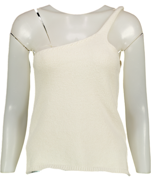 almada label Cream Una One-shoulder Top UK M