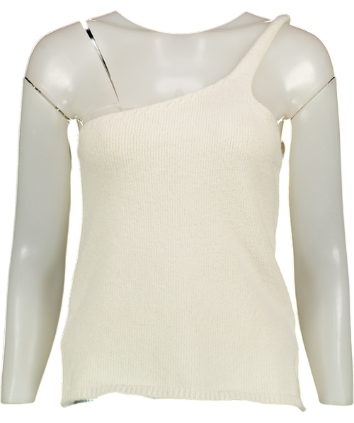 almada label Cream Una One-shoulder Top UK M