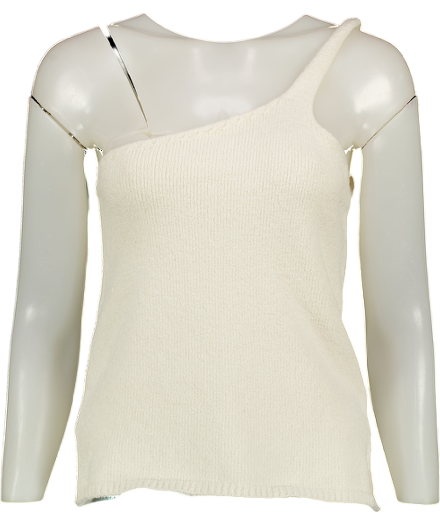 almada label Cream Una One-shoulder Top UK M