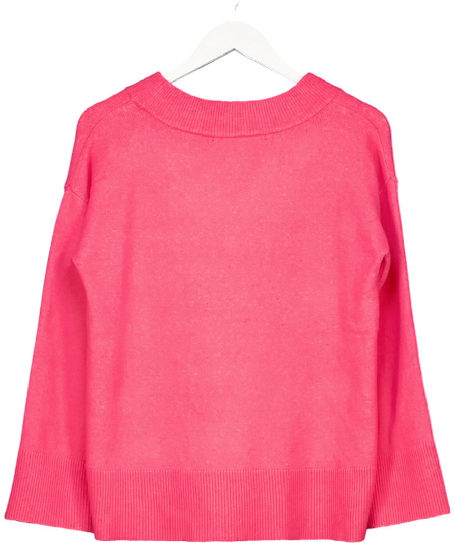 River Island Pink Knitted V-neck Jumper UK S