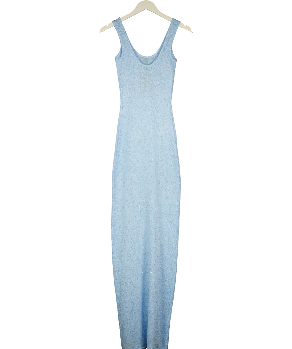 White Fox Light Blue Beaded Starfish Sleeveless Maxi Dress UK XS