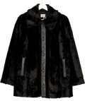 CLAUDIE PIERLOT Black Fur And Faux Leather Jacket UK XS