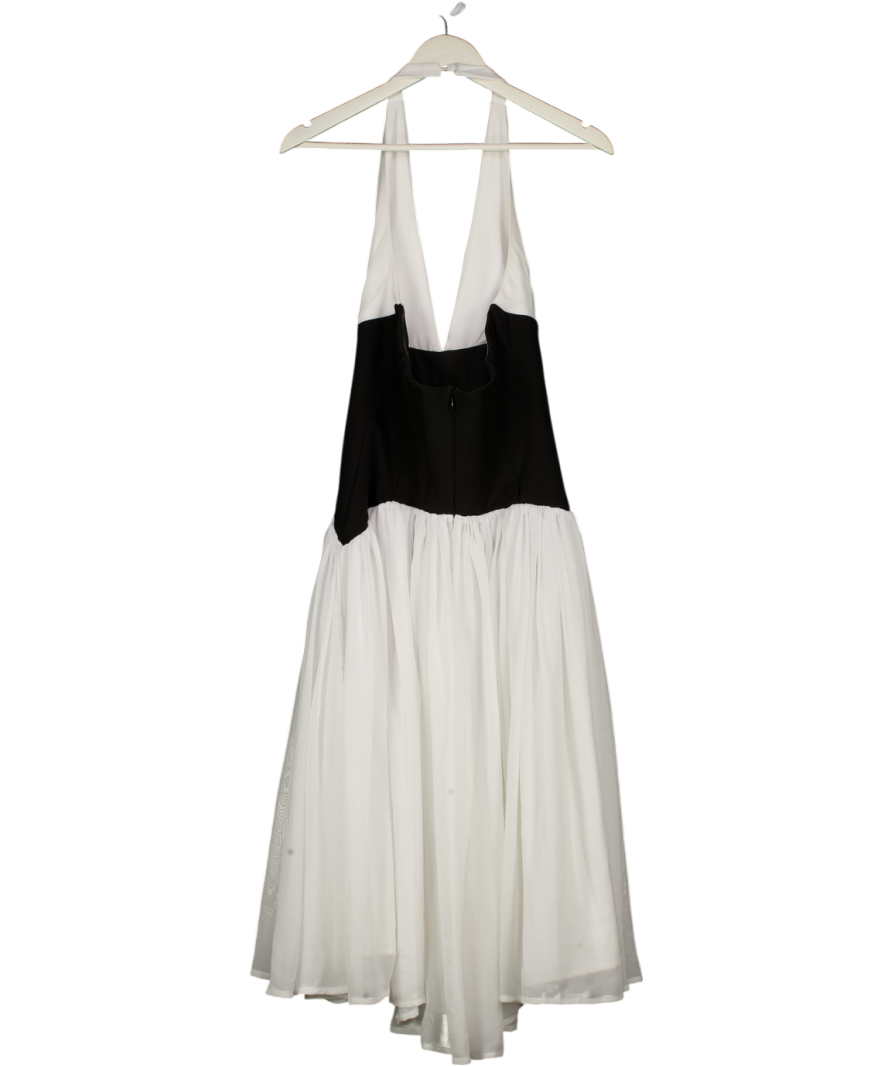 LEAU White & Black Harlowe Corset Maxi Dress UK M
