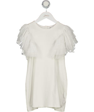 THE TINY UNIVERSE White Tulle Frill Sleeve T-shirt Dress 6 Years