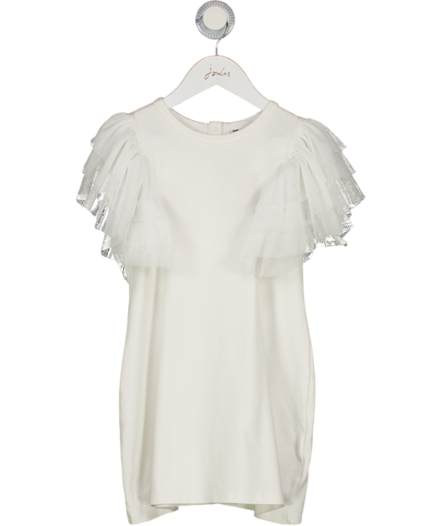 THE TINY UNIVERSE White Tulle Frill Sleeve T-shirt Dress 6 Years