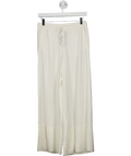 H&M White Wide Linen-blend Trousers UK XS