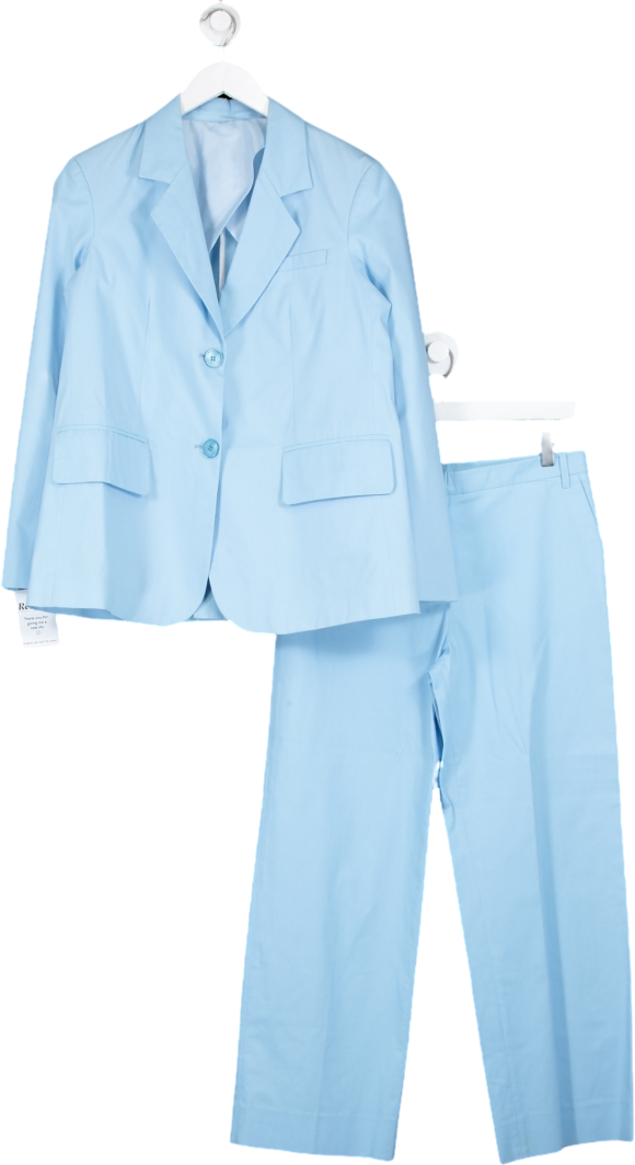 Bimba Y Lola Blue Long Line Cotton Suit UK 10