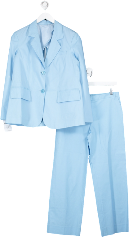 Bimba Y Lola Blue Long Line Cotton Suit UK 10