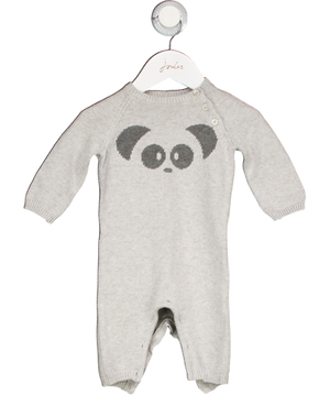 MORI Baby 100% Organic Cotton Grey Knitted Panda Romper 0-3 Months