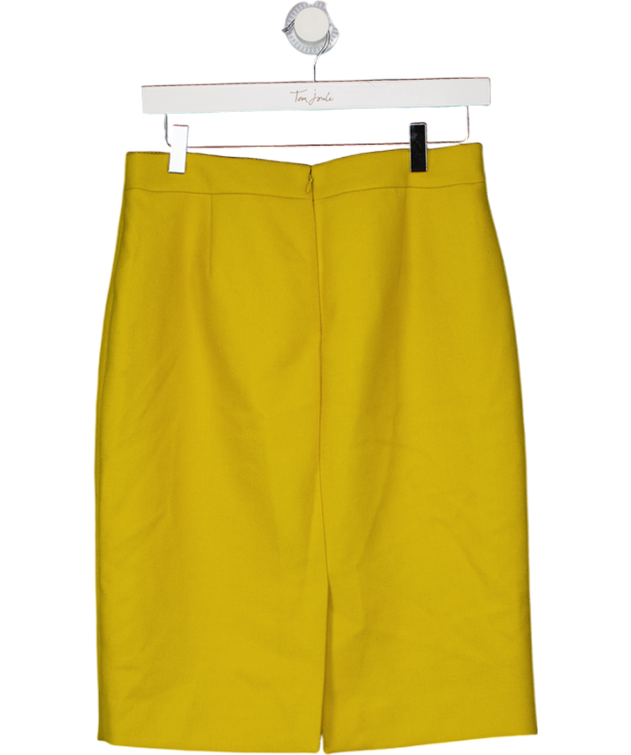 J.Crew Yellow Pencil Skirt In Double-serge Wool UK 8