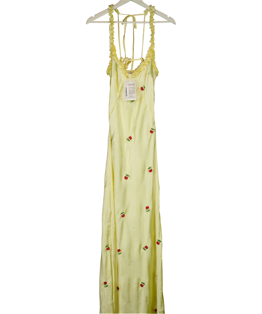 DAMSON MADDER Yellow Simone Slip Midi Dress UK 10
