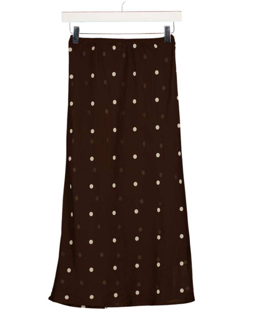 ASOS Brown Printed Mesh Maxi Skirt UK XS