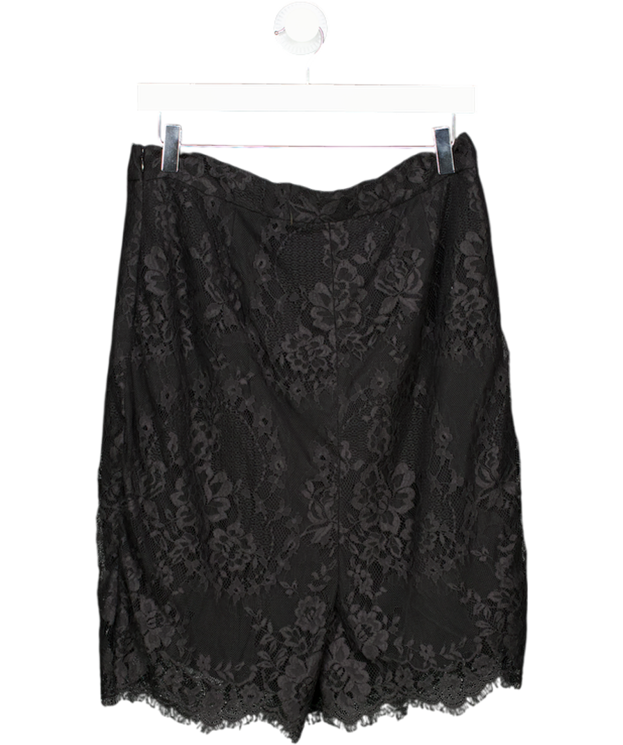 LK Bennett Black Lace Scalloped Hem Mini Skirt UK 14