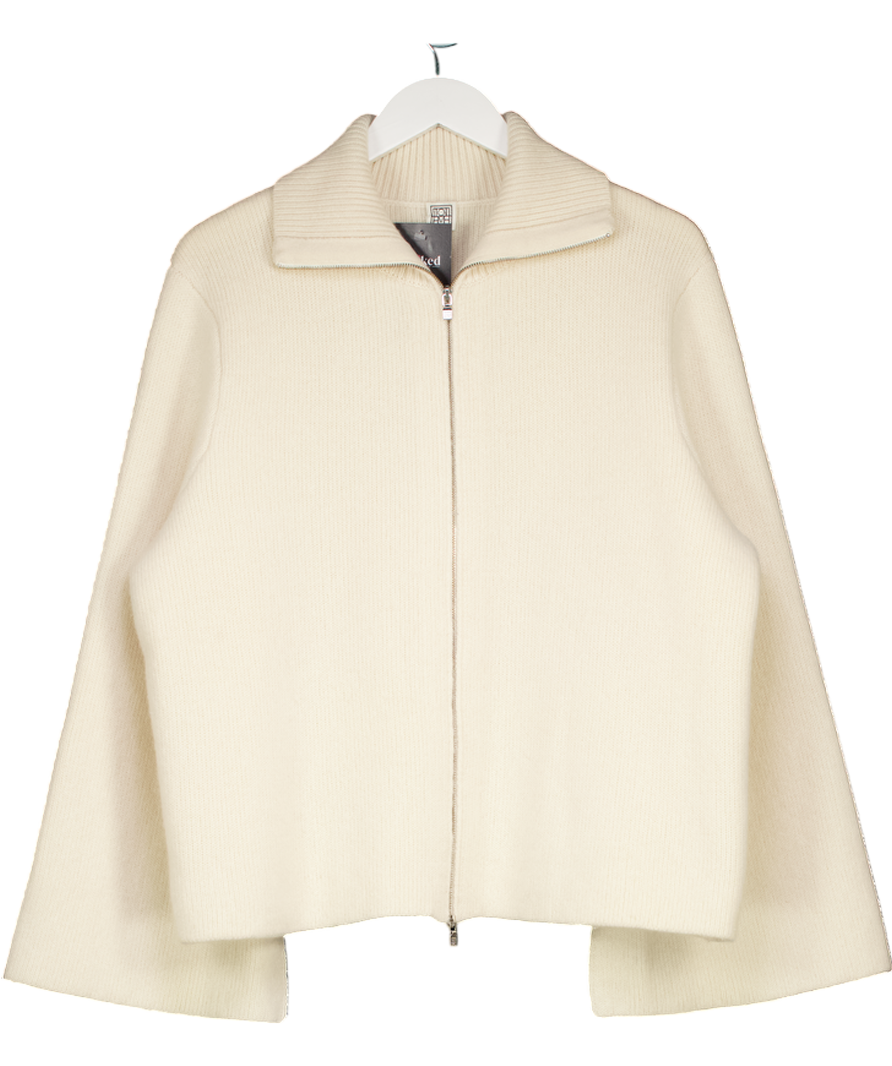 Totême Cream Wool/cashmere Blend Zip Cardigan UK S