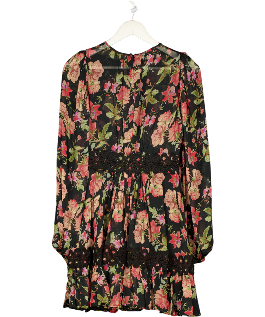 byTIMO Black Georgette Lace Minidress Midnight Blush UK XS