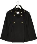 ZARA Black Premium Manteco Wool Blend Cape UK S