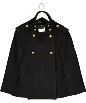 ZARA Black Premium Manteco Wool Blend Cape UK S
