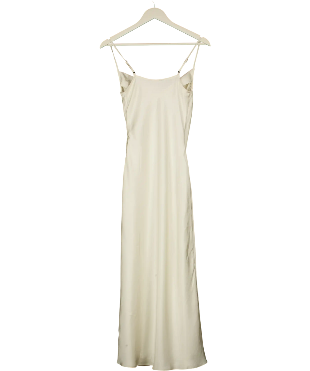 NEW LOOK Cream Corsage Applique Satin Midi Dress UK 6