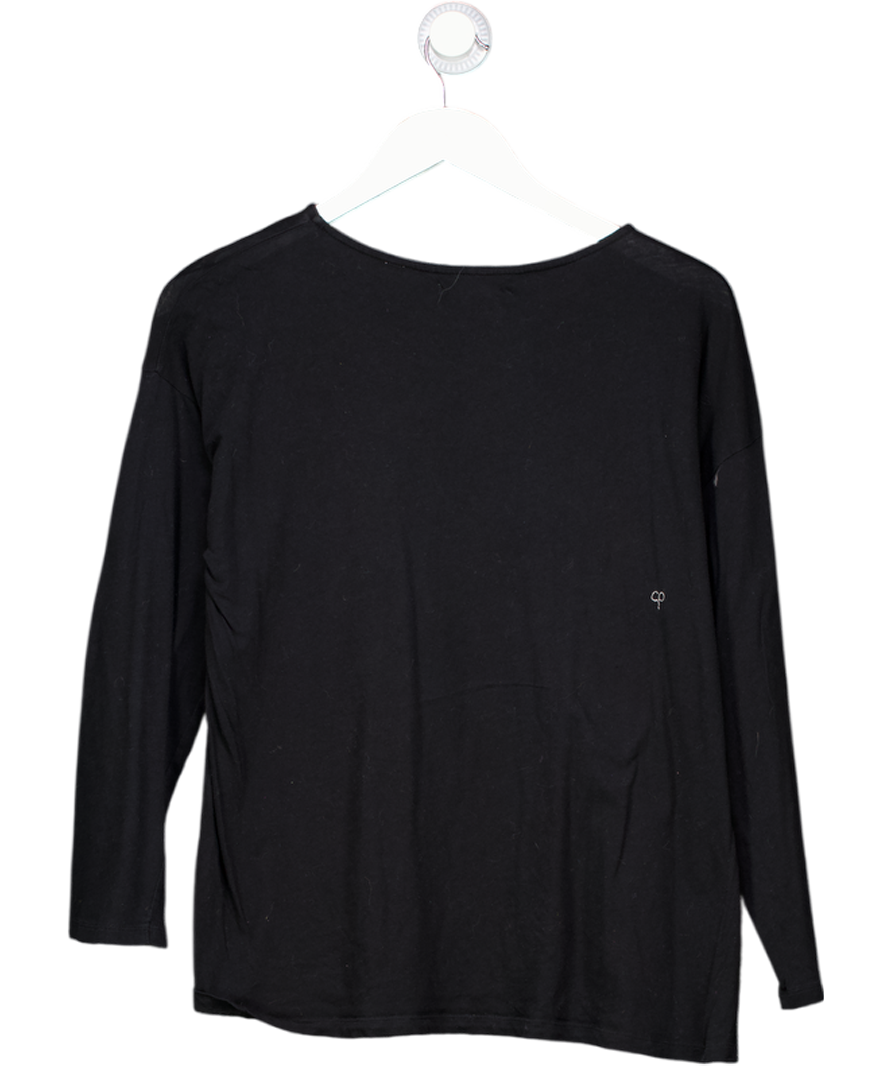 Chinti And Parker Black Round Neck Slogan Top UK M