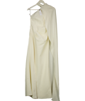 KAREN MILLEN Cream Soft Tailored One Shoulder Cape Sleeve Maxi Dress UK 6
