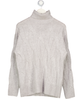J. MCGLAUGHLIN Grey Wool & Cashmere Blend Cable Knit Jumper UK M