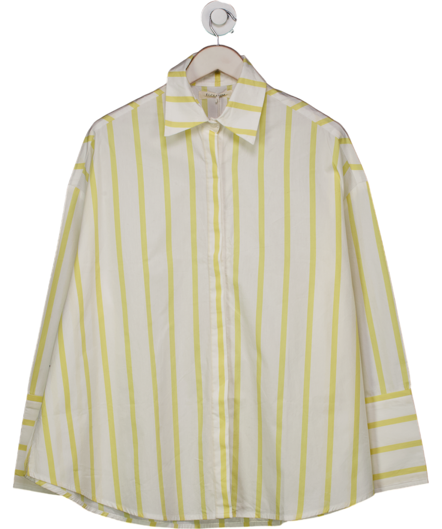 ELCE SWIM White 100% Organic Cotton White/ Yellow Reverie Shirt - Sorbet Stripe UK XS/S