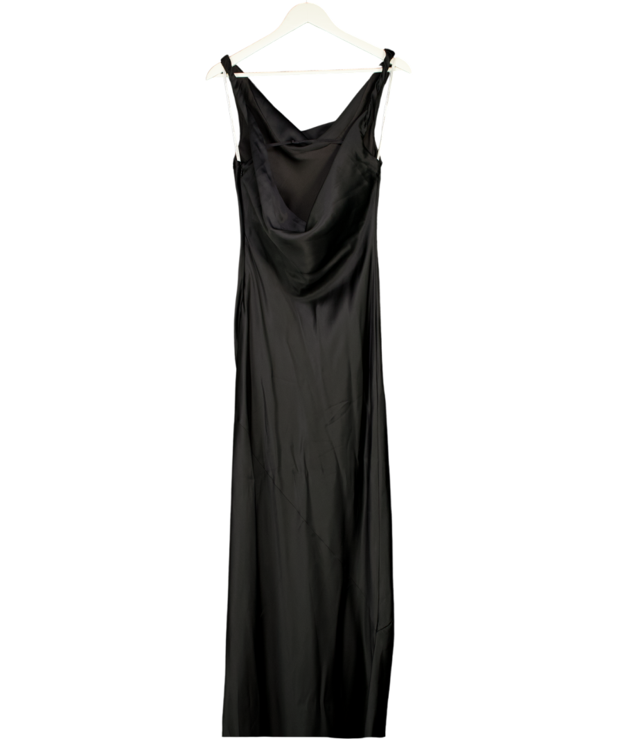 Camilla And Marc Black Satin Artemis Maxi Dress UK 8