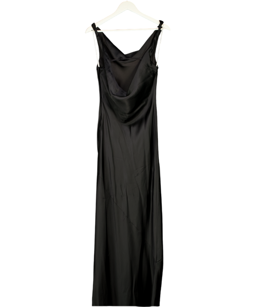 Camilla And Marc Black Satin Artemis Maxi Dress UK 8