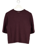 M&S Autograph  Burgundy Red Merino Wool Rich Knitted Top With Cashmere UK S