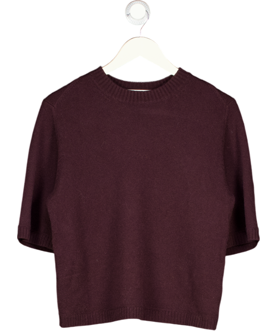 M&S Autograph  Burgundy Red Merino Wool Rich Knitted Top With Cashmere UK S